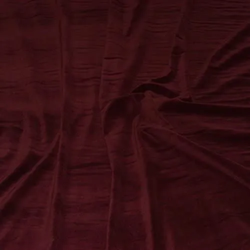 1 Metre Wine 100% Cotton Velvet Fabric, 44" Width