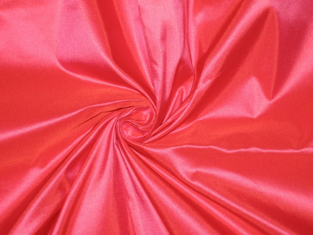 100% Pure SILK TAFFETA FABRIC Bright Pink x Red Colours continuous 60&quot; wide TAF#185[1]