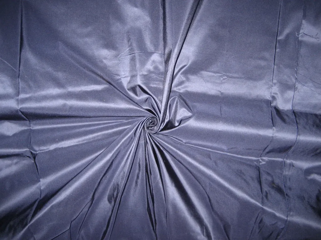 100% Pure SILK TAFFETA FABRIC Dusty Night Blue continuous piece 60&quot;