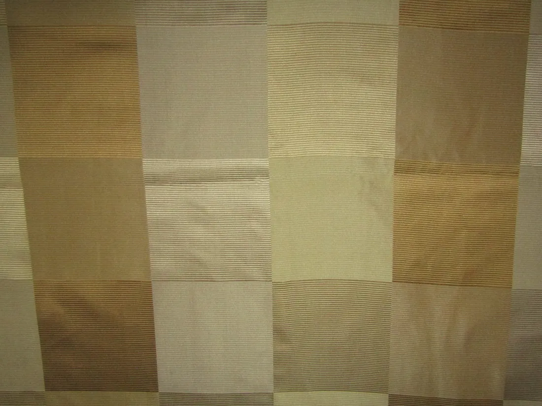 100% PURE SILK TAFFETA FABRIC shades of gold PLAIDS 54&quot;wide TAFC65[1]