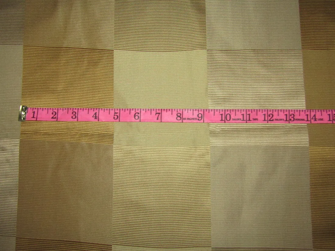 100% PURE SILK TAFFETA FABRIC shades of gold PLAIDS 54&quot;wide TAFC65[1]