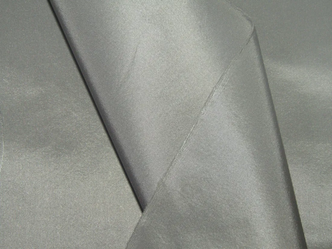 100% Pure SILK TAFFETA FABRIC SILVER GREY color 54" wide TAF183[4]