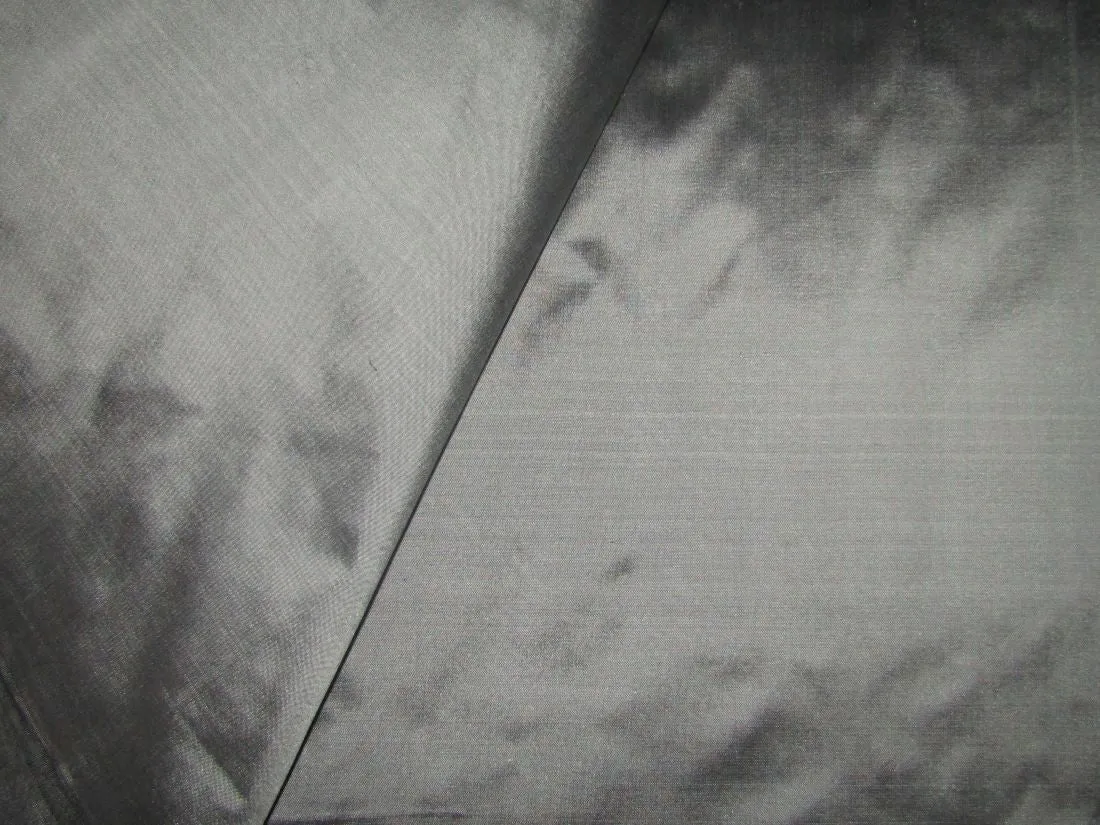 100% Pure Silk TAFFETA Iridescent Silver x Black Color Fabric 54" wide TAF249[2]