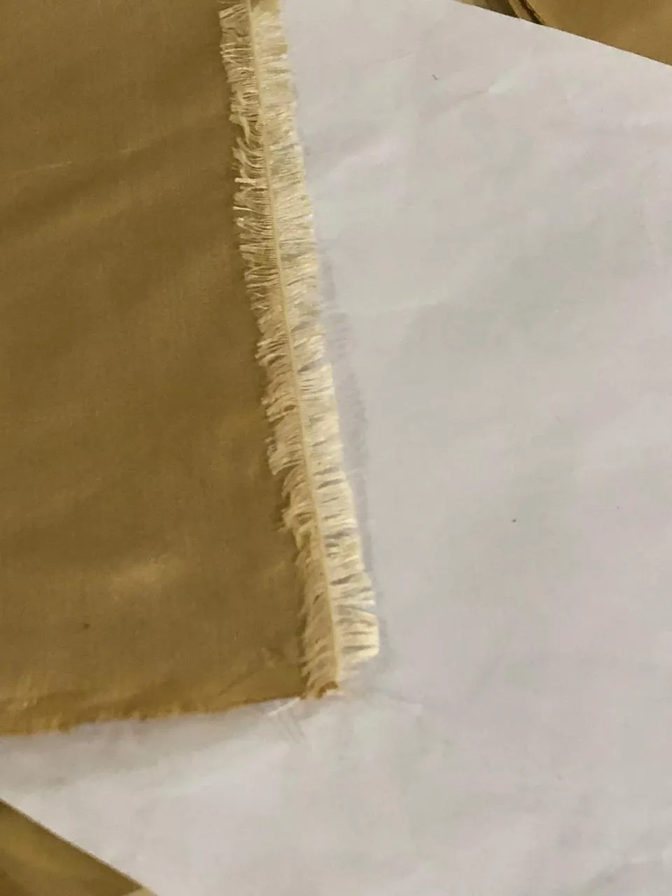 100% Silk taffeta fabric mustard yellow & gold cream stripes 54"wide TafS42