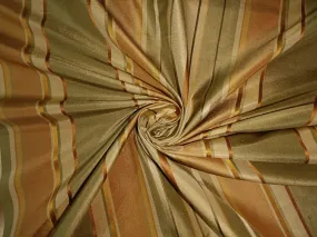 100% SILK TAFFETA FABRIC with Multi Colour Satin Stripes 54" wide Taf#S59[2]