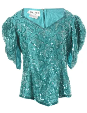 1990s Sequined Evening Top - L