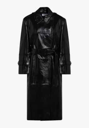 Alfeo Semi-Glossy Leather Trench Coat