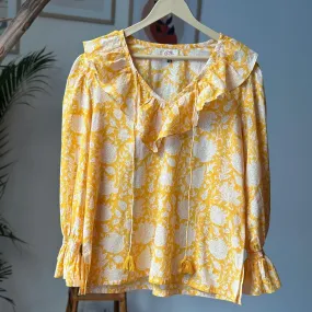 Amber Yellow Floral Top