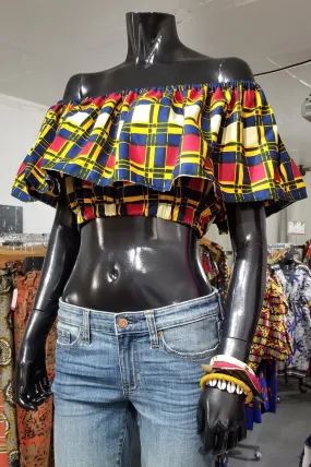 Ankara Ruffle Crop Tops II