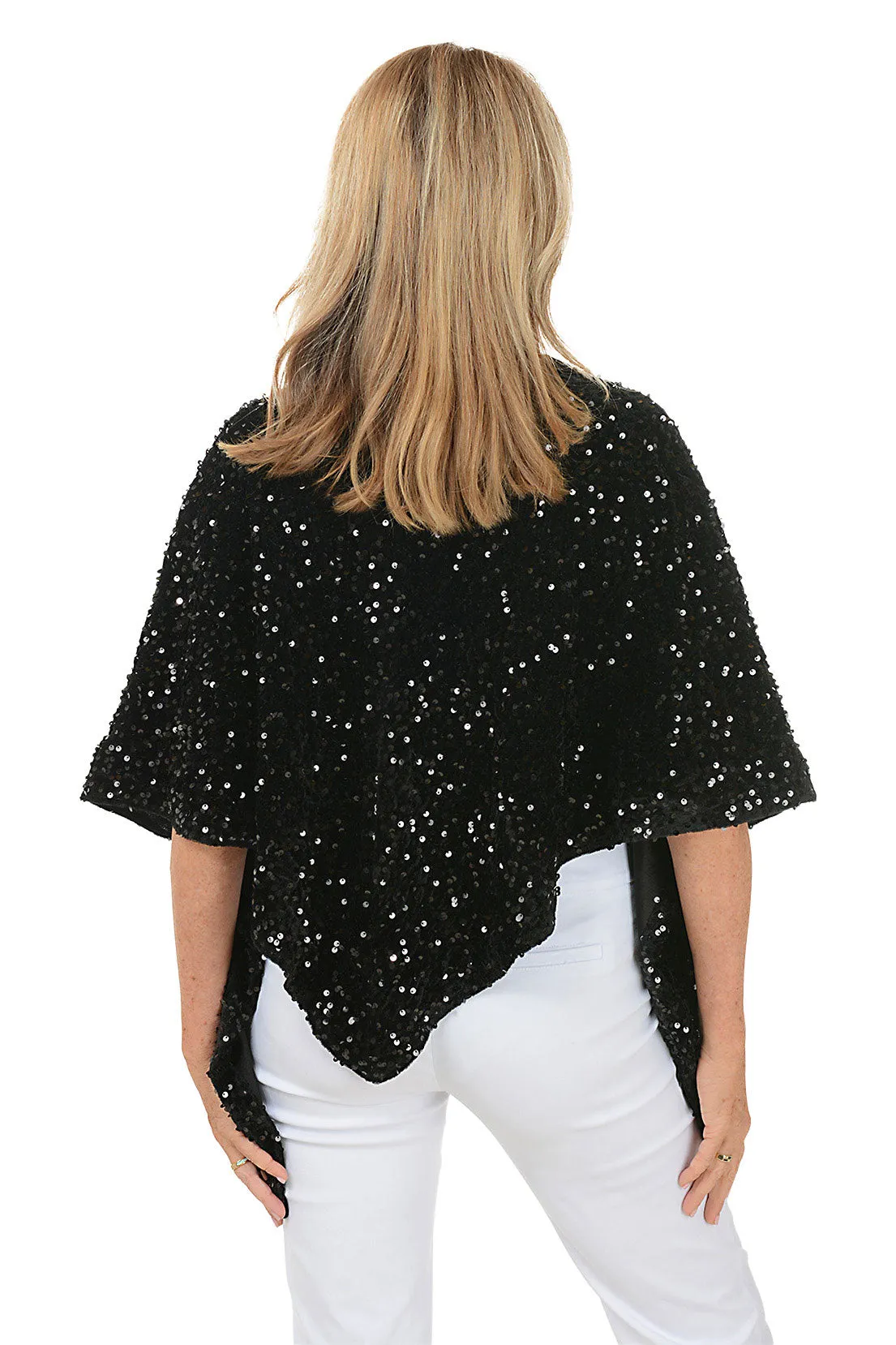 Black Sequined Velvet Keyhole Wrap