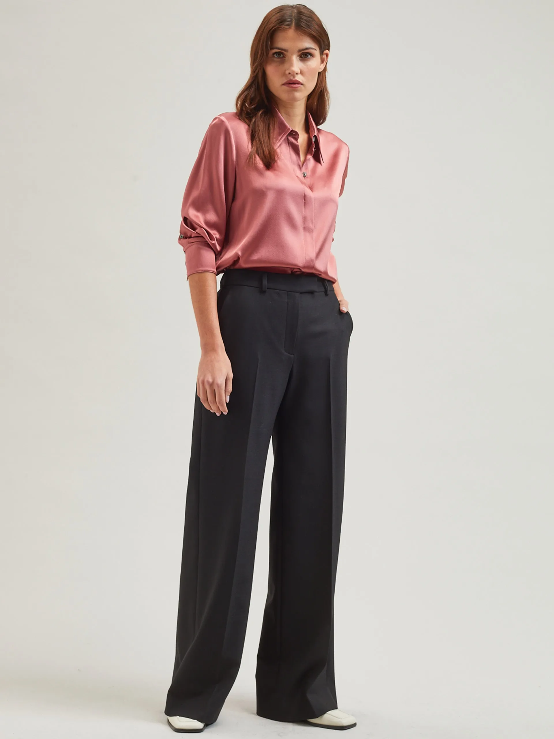 Black Terence new wool wide leg trousers