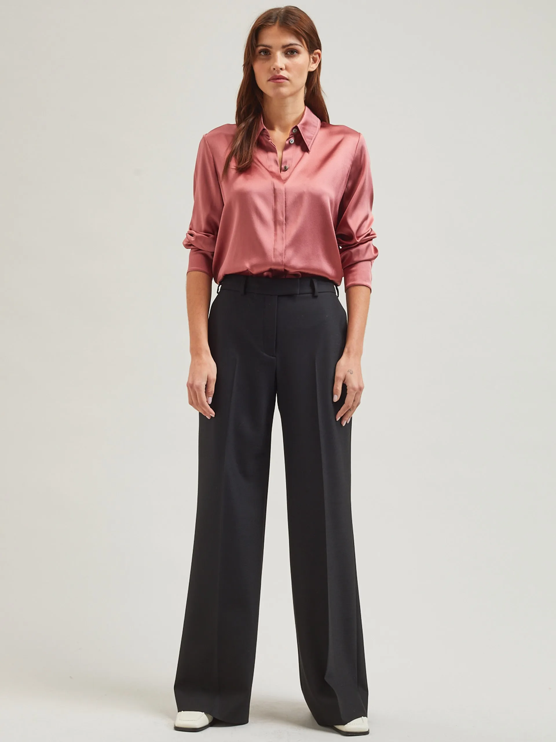 Black Terence new wool wide leg trousers