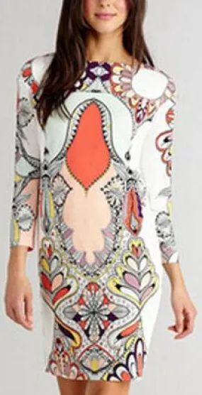 Bright Print Silk Dress