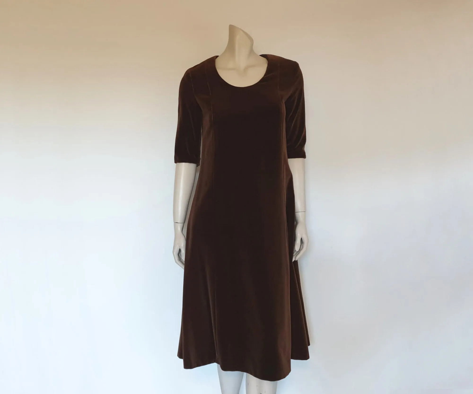 Brown Velvet Dress by Barbara Lee - M