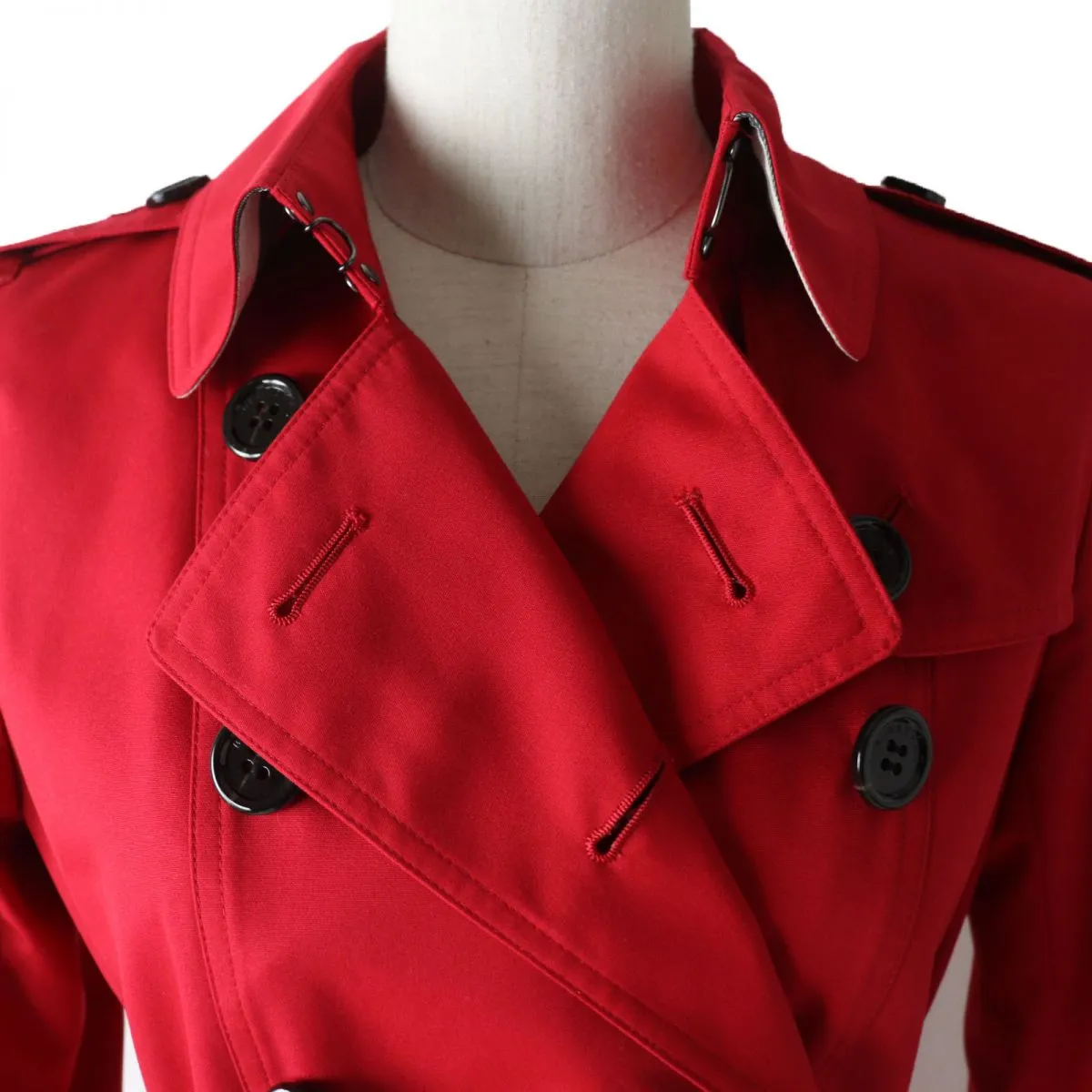 Burberry Nova Check Trench Coat Red Size 38