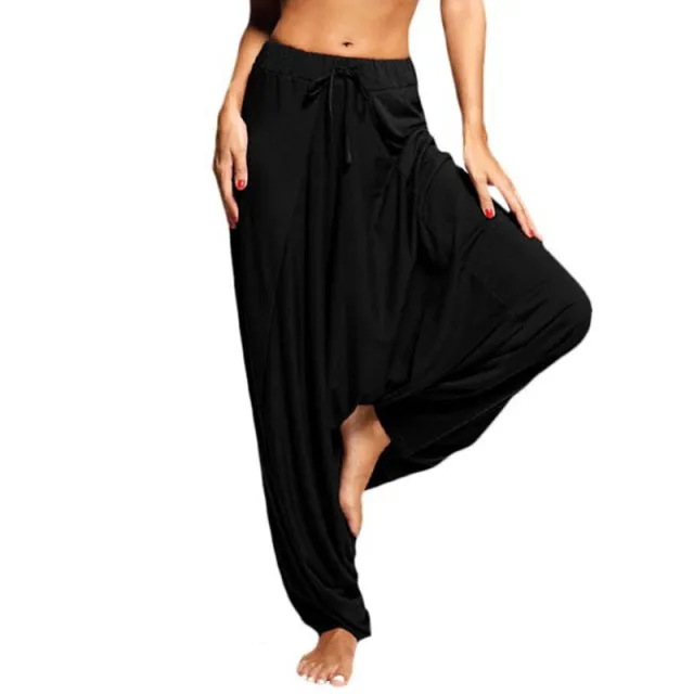 Casual Women's Harem Drop-Crotch Baggy Wide Legged Plus-Sized Full Length Trousers