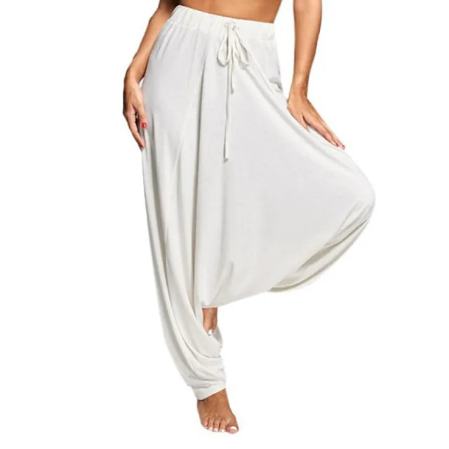 Casual Women's Harem Drop-Crotch Baggy Wide Legged Plus-Sized Full Length Trousers