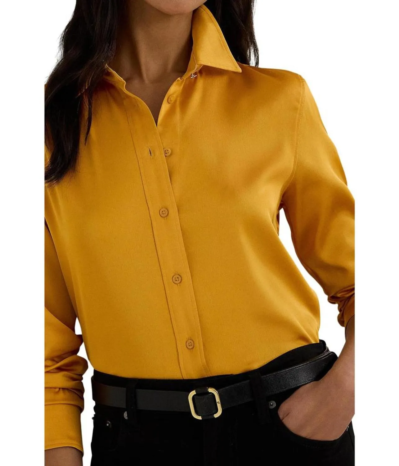 Classic Fit Satin Charmeuse Shirt