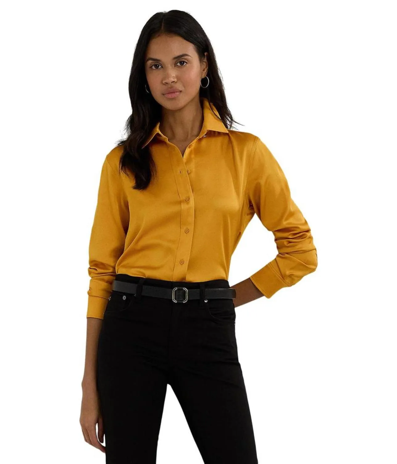 Classic Fit Satin Charmeuse Shirt