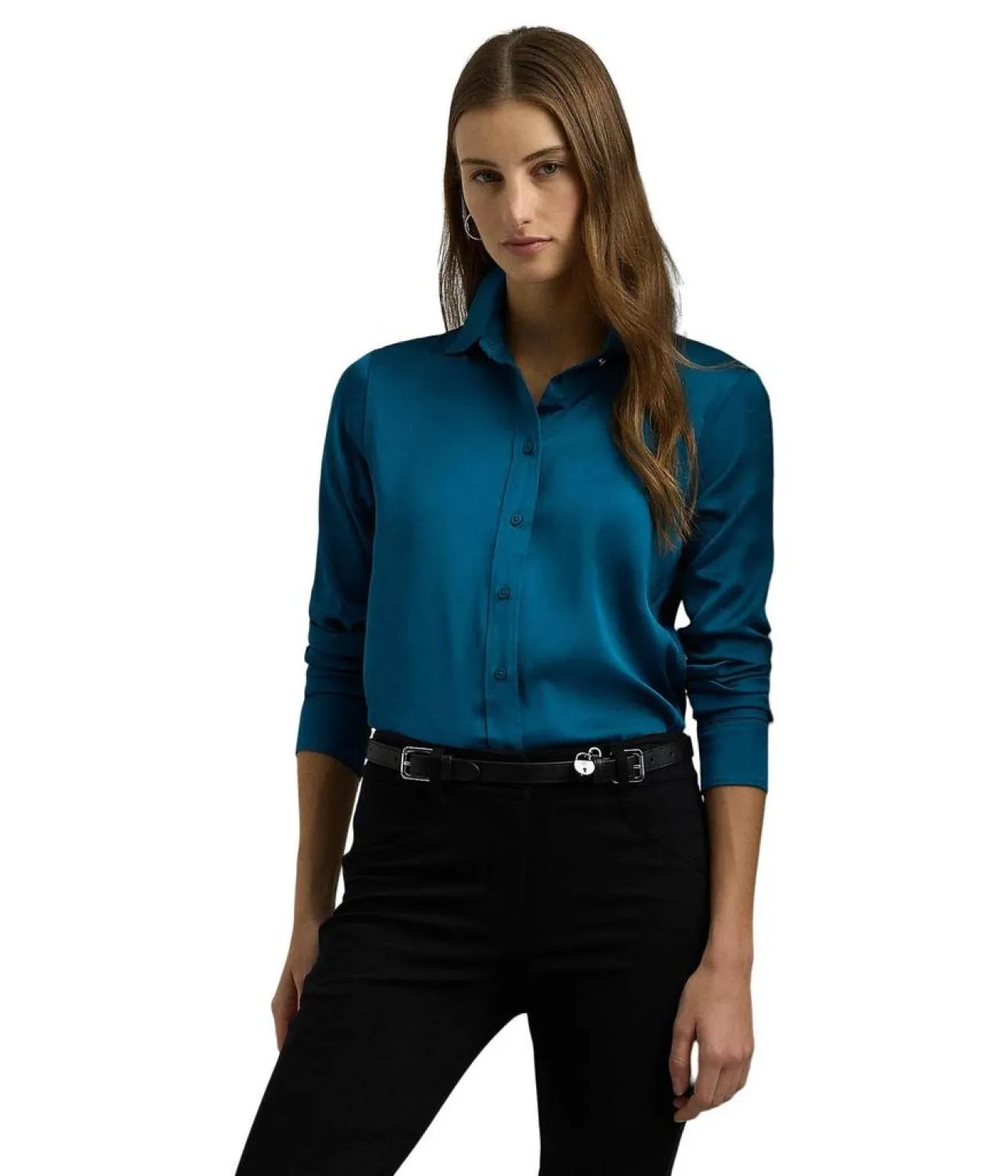 Classic Fit Satin Charmeuse Shirt