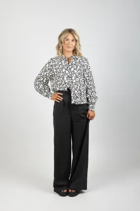 ELENI PIPING PANT EVENING BLACK