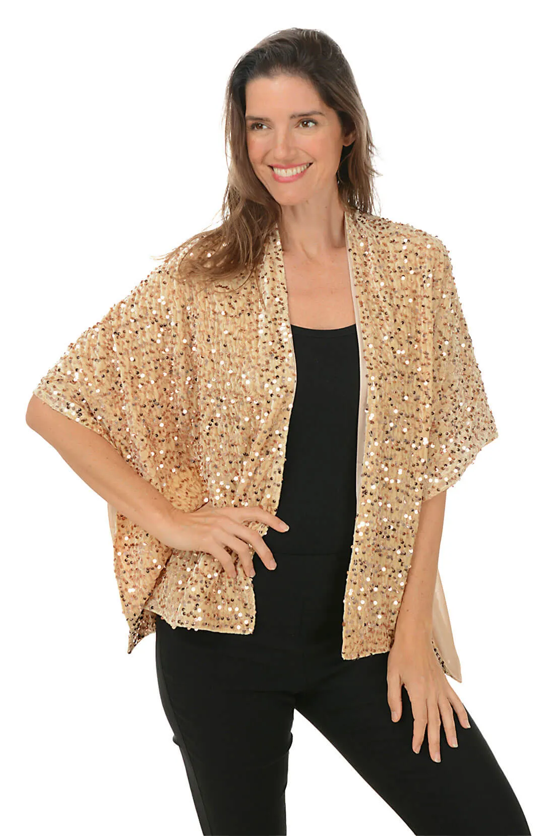 Gold Sequined Velvet Keyhole Wrap