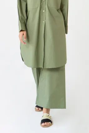 High Waisted Culotte Pant - Sage Green