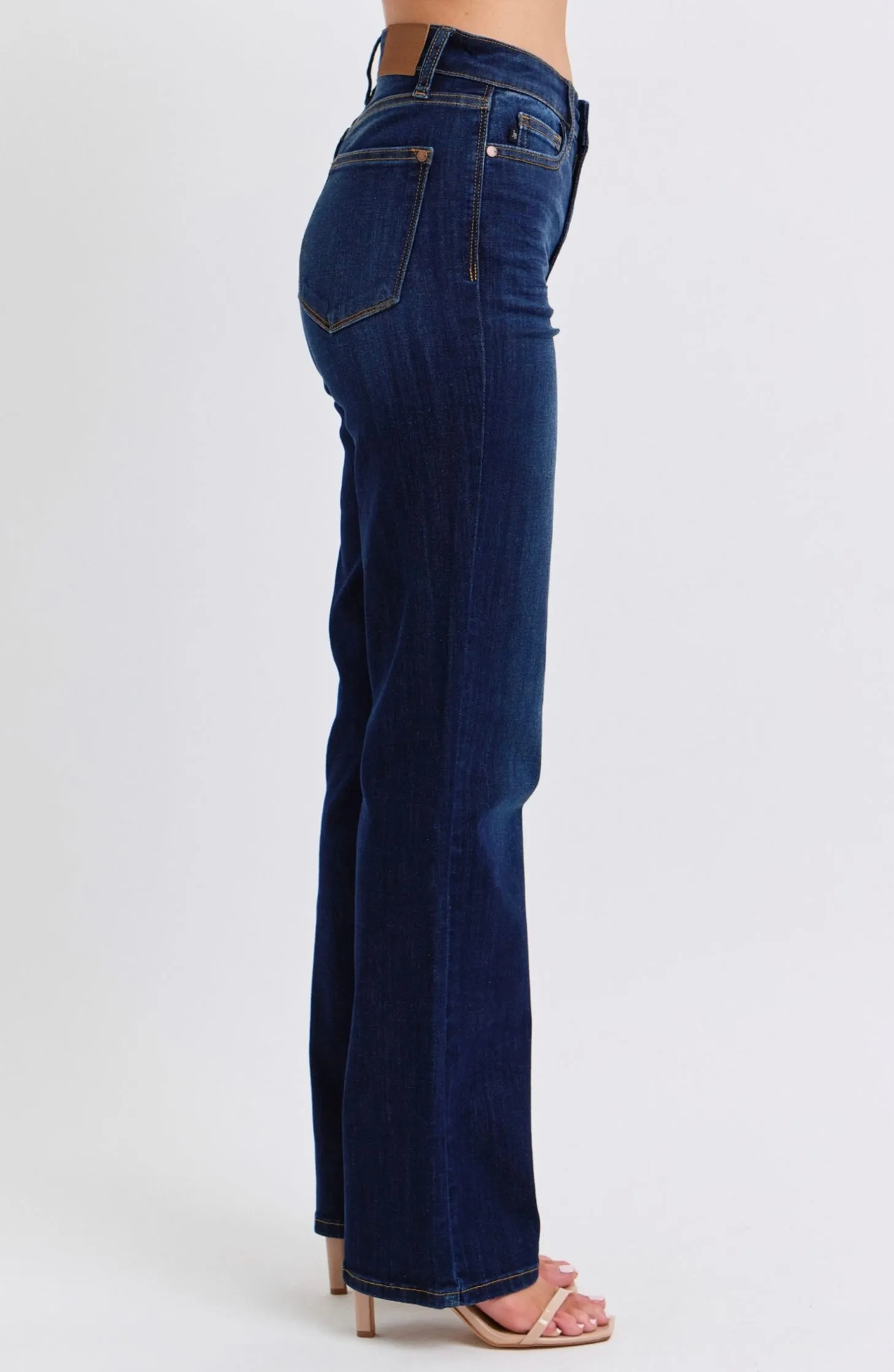 High Waisted Straight Dark Wash Jeans