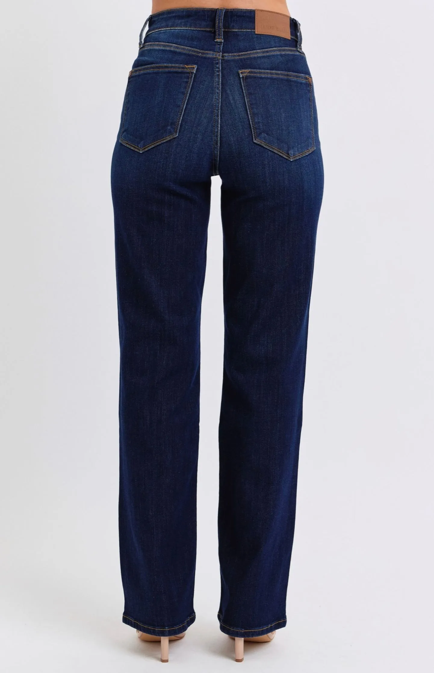 High Waisted Straight Dark Wash Jeans