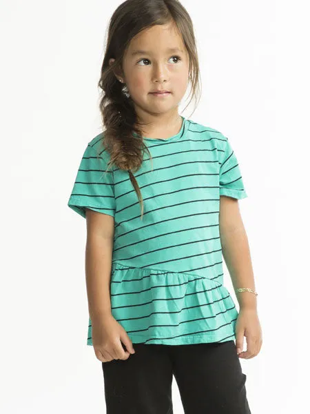 Joah Love Heaven Ruffle Seam Top St Barts Stripe Girls 4-14