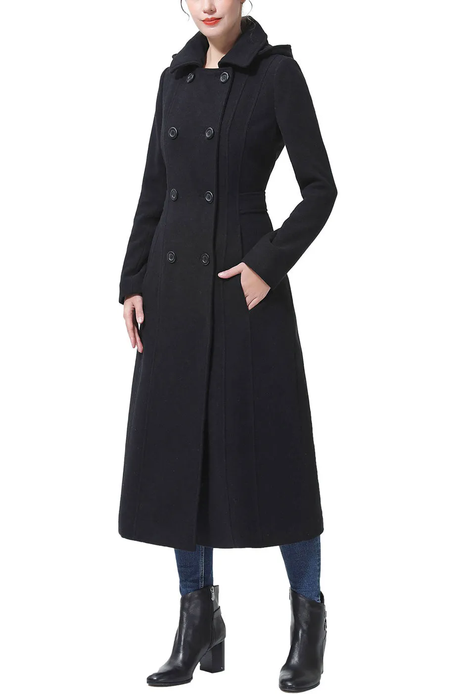 Kimi   Kai Women's "Laila" Long Hooded Wool Walking Coat