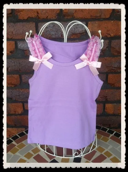 Lavender and Pink lace ruffle top.