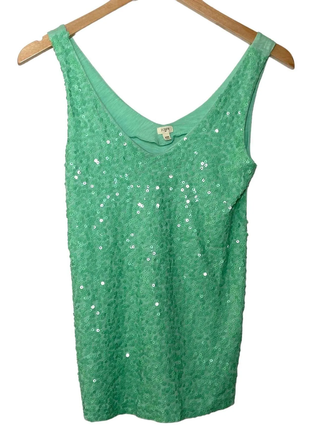 Light Spring Mint Sequin Tank Top