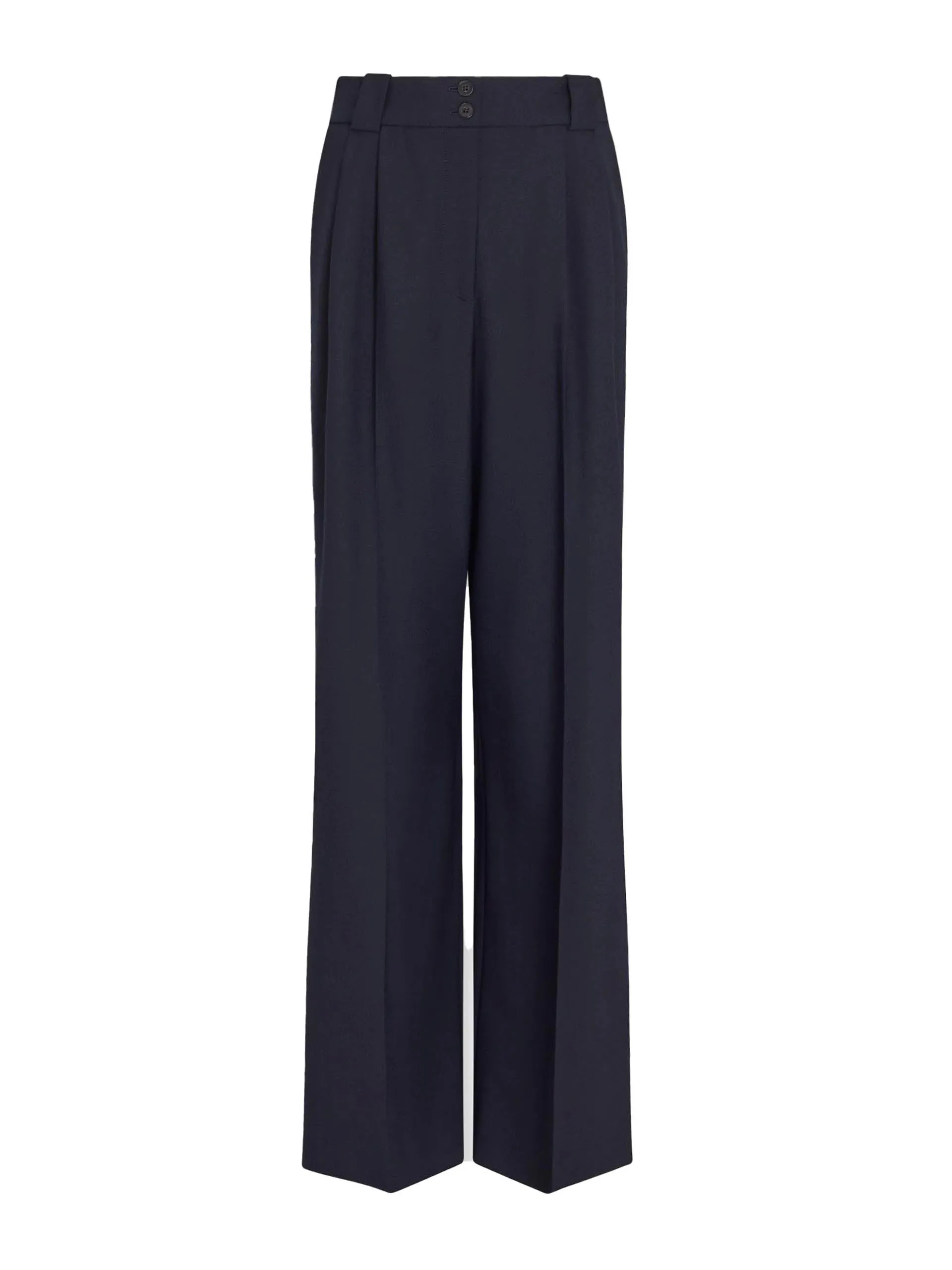 Navy Margot new wool wide leg trousers