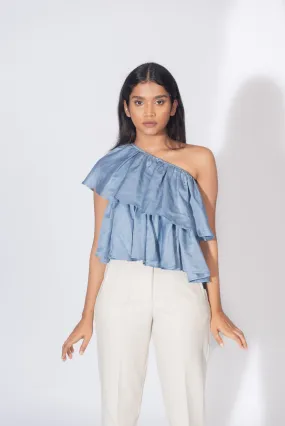 One Shoulder Ruffle Top