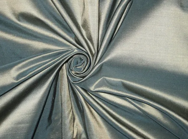 Pure SILK TAFFETA FABRIC Sea Green with Light Gold Shot TAF33[3]