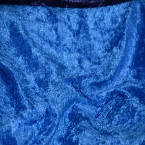 Royal Blue Panne Crush Stretch Velvet Fabric