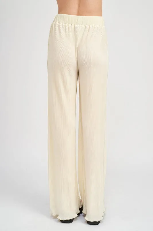 SCALLOP HEM HIGH WAISTED PANTS