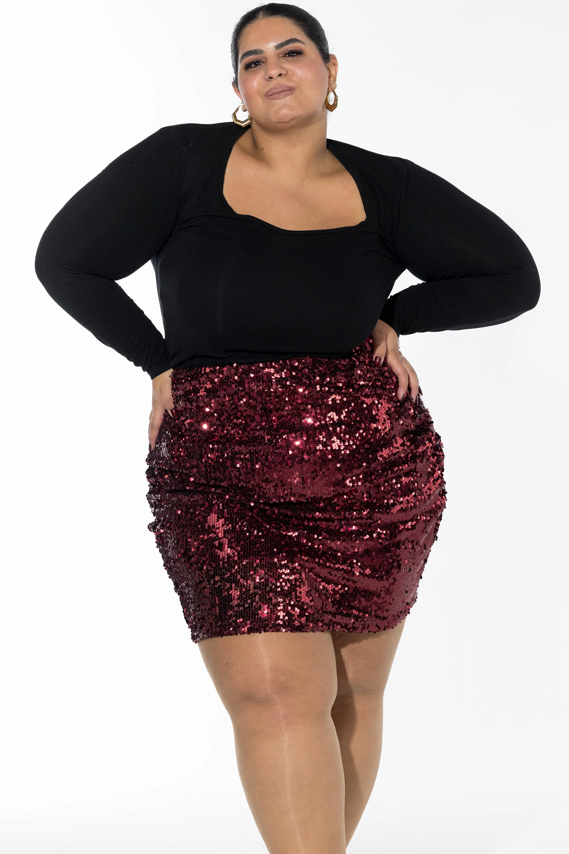 Scarlet Mini Spark Skirt - Burgundy