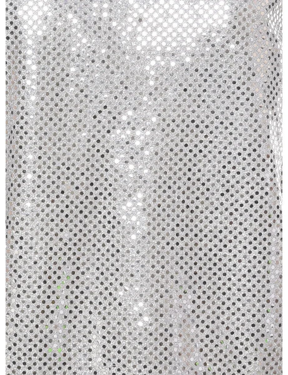 Sequined Silver Evening Top - XL