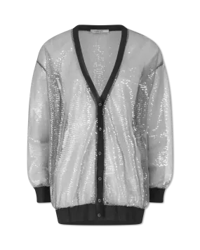 Sheer Sequined Cardigan