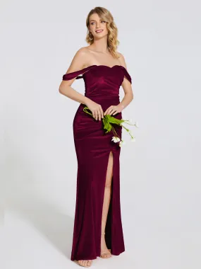 Sienna Pretty Split Velvet Bridesmaid Dresses