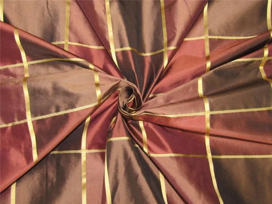 Silk taffeta 3 x 3&quot; plaids w/satin stripes TAF#CS5/B 54&quot; wide