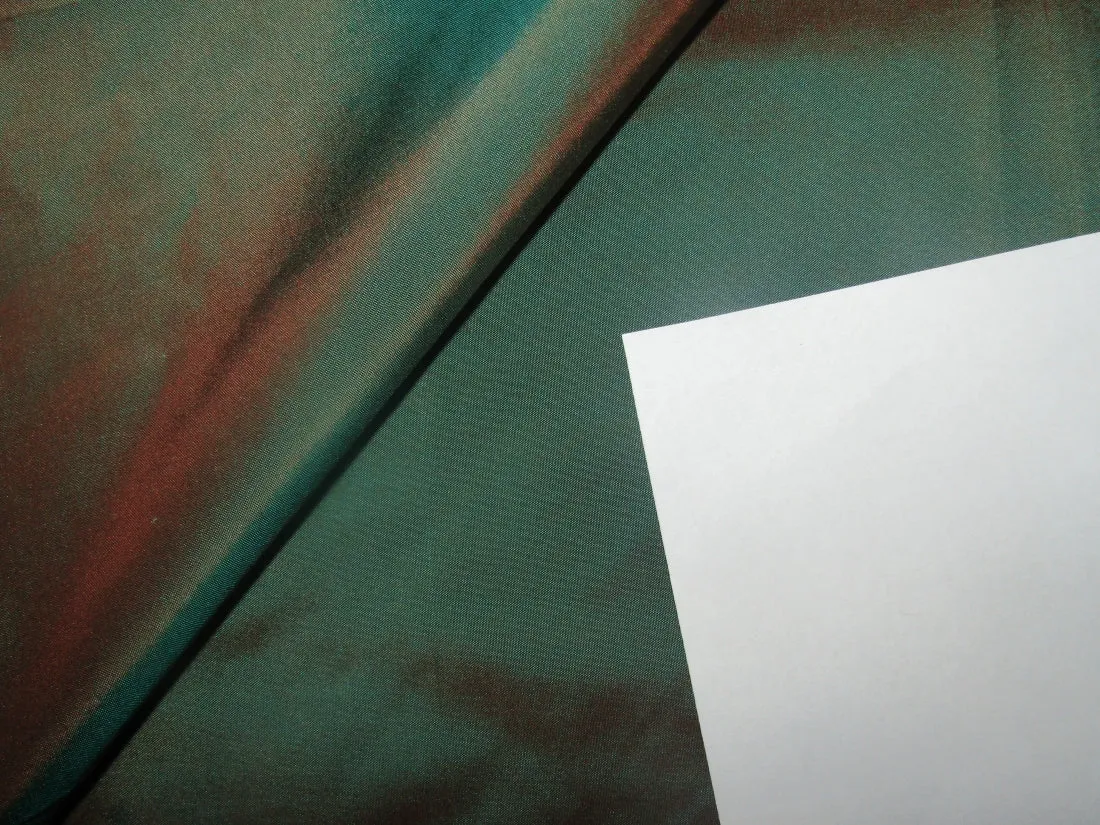 SILK TAFFETA FABRIC Iridescent Sea Green x Brown Shot color 54" wide TAF226[1]