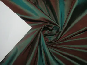 SILK TAFFETA FABRIC Iridescent Sea Green x Brown Shot color 54" wide TAF226[1]