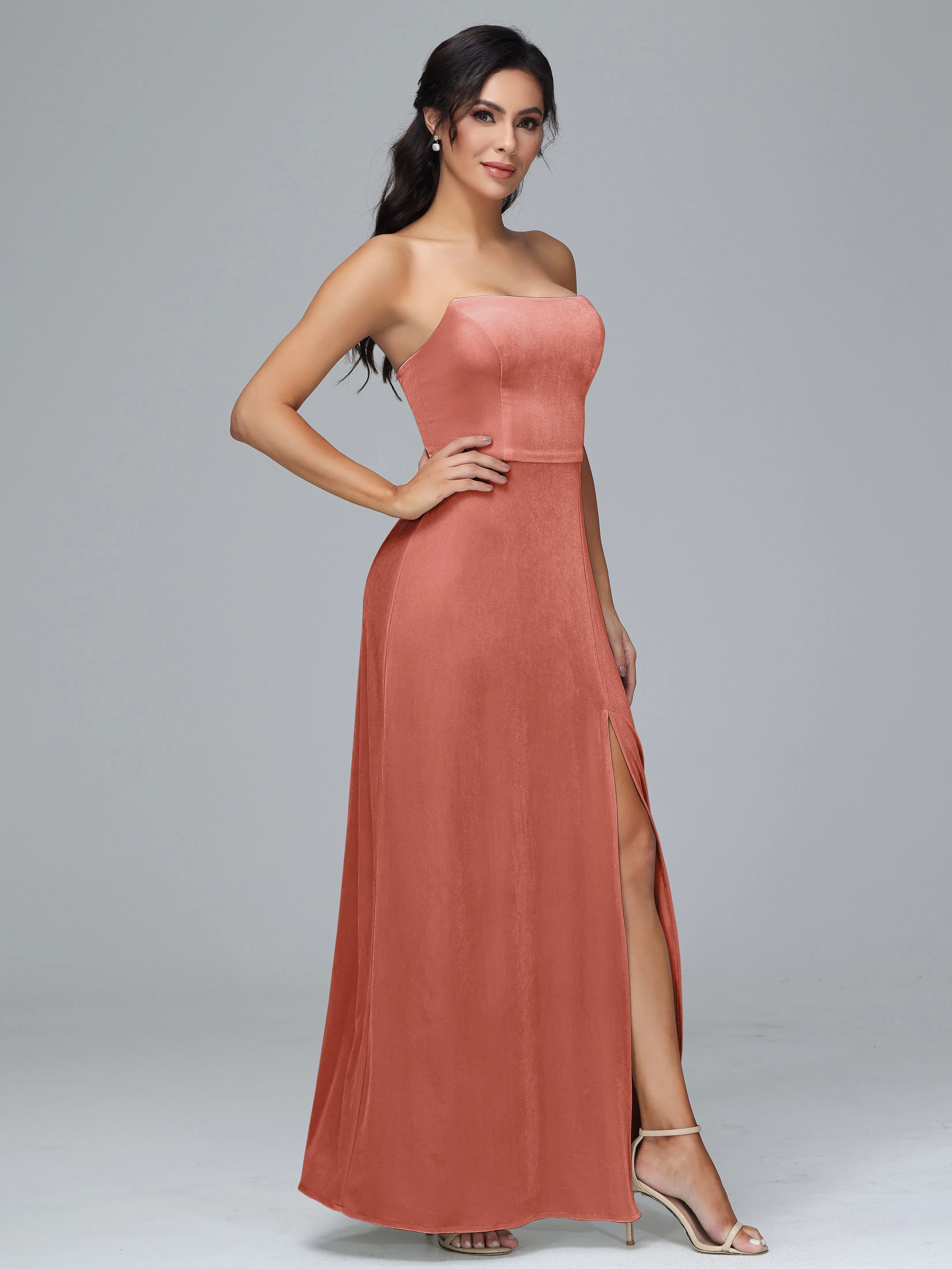 Strapless Backless Plus Size Bridesmaid Dresses