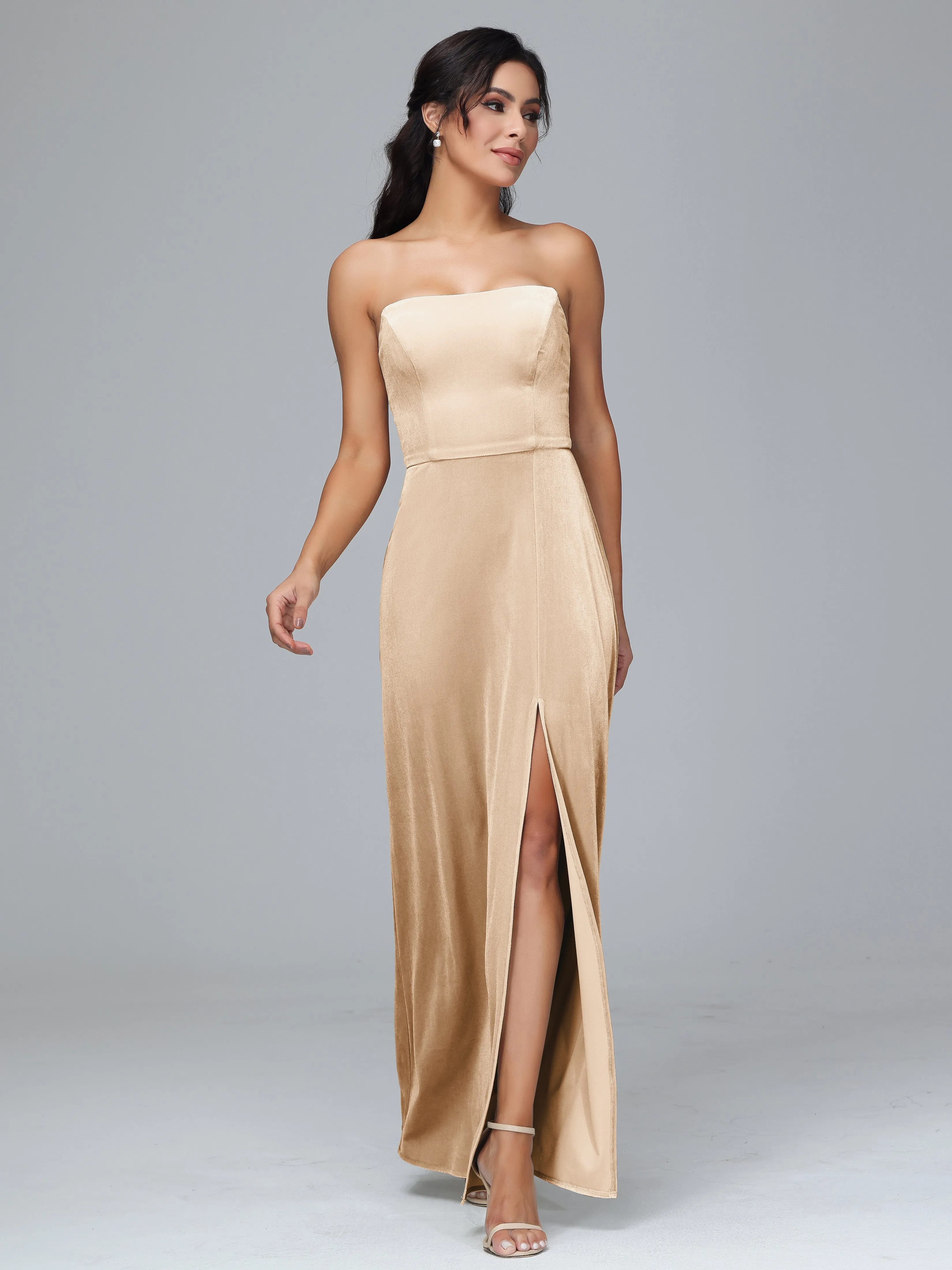 Strapless Backless Plus Size Bridesmaid Dresses