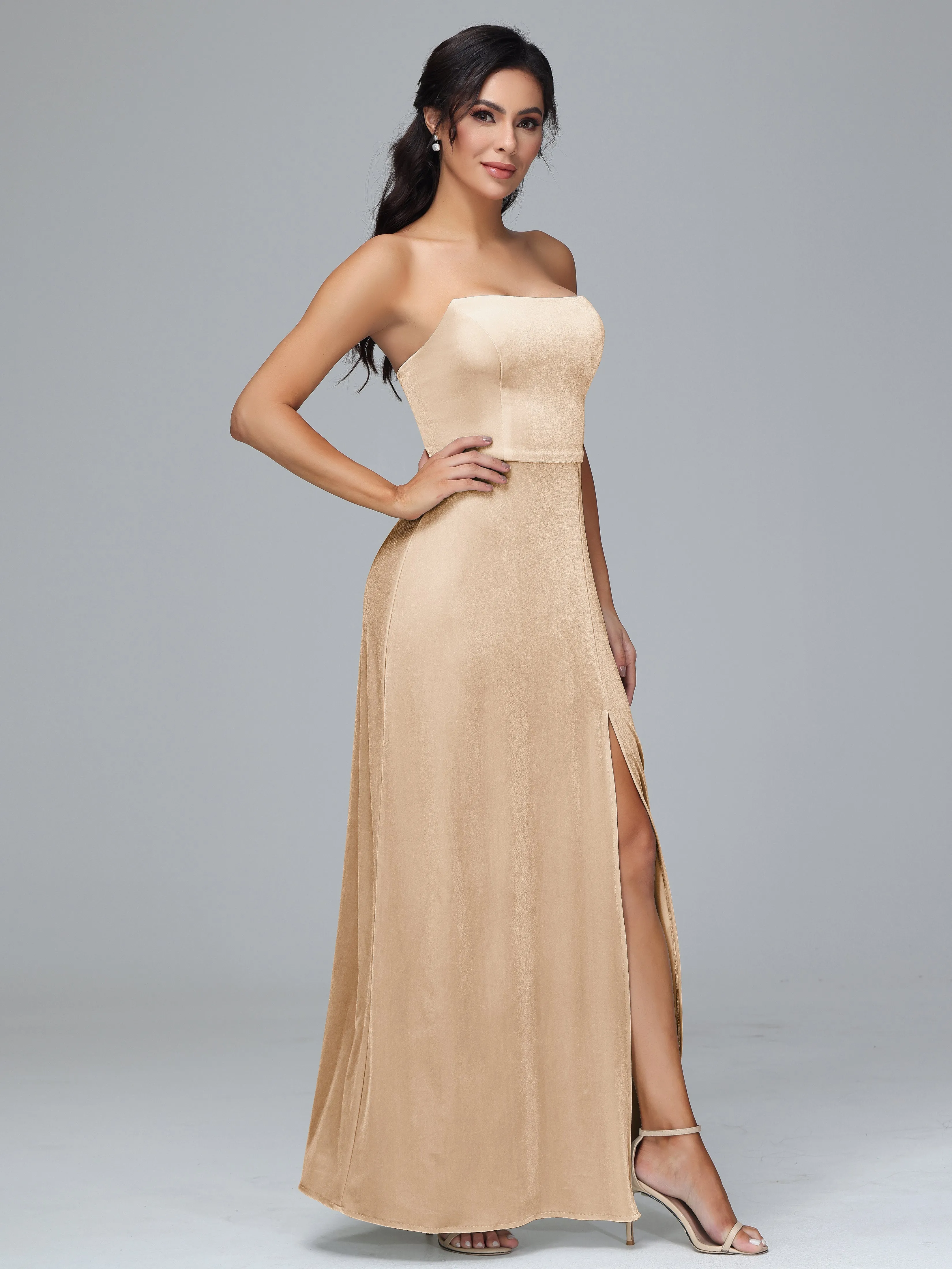 Strapless Backless Plus Size Bridesmaid Dresses