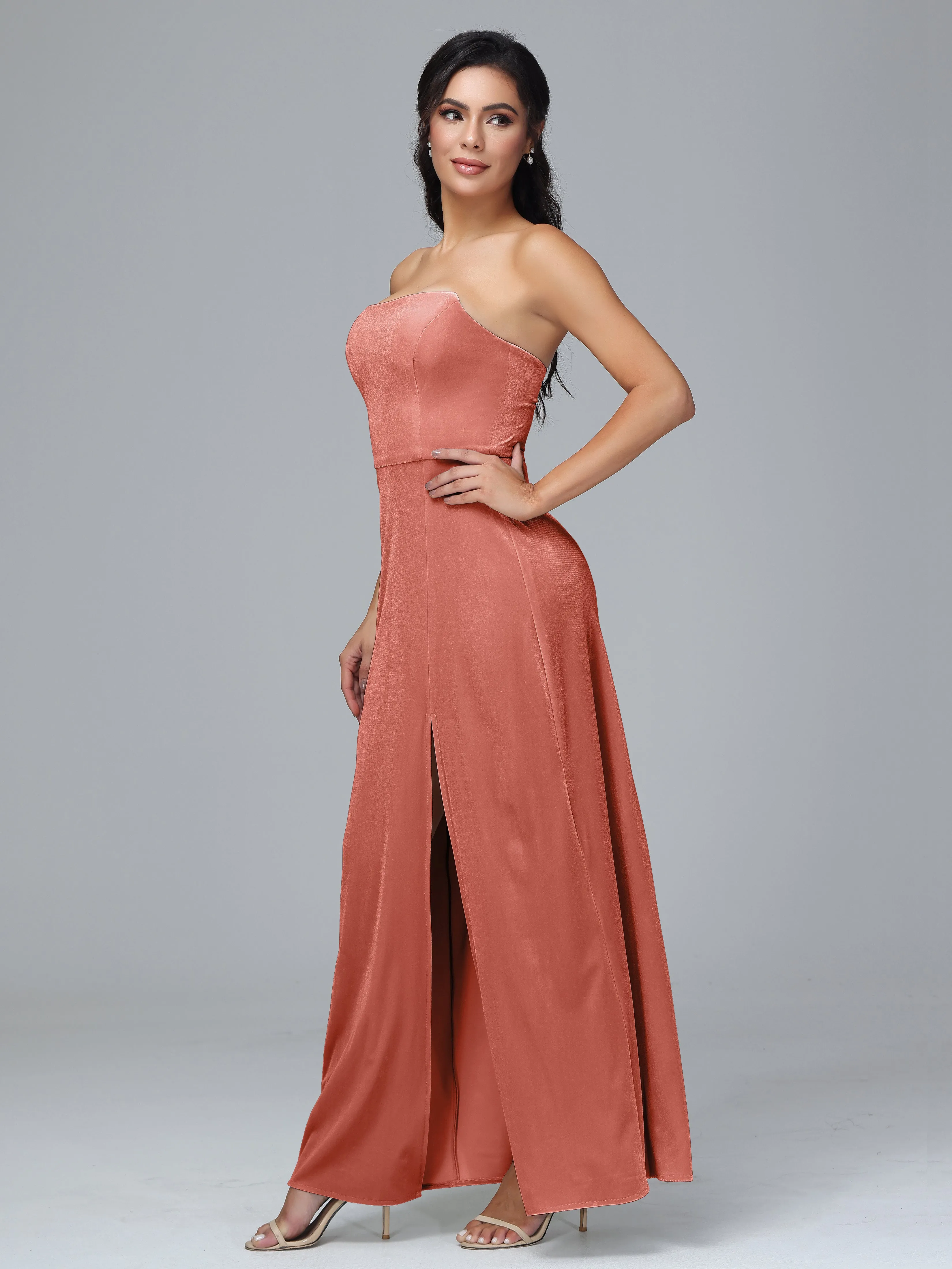 Strapless Backless Plus Size Bridesmaid Dresses