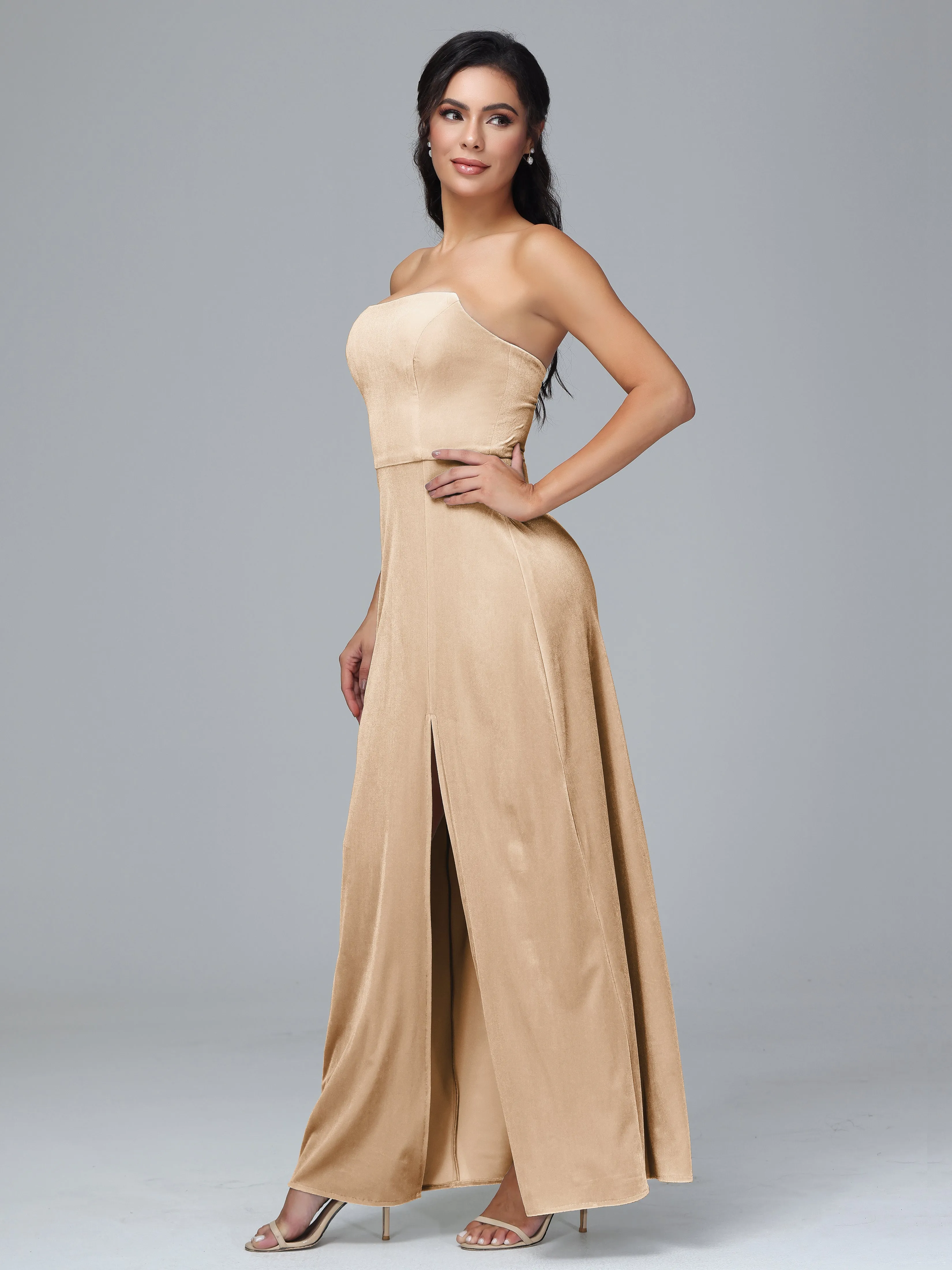 Strapless Backless Plus Size Bridesmaid Dresses